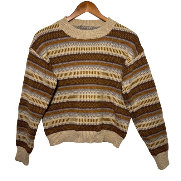 Brown Oversized Whimsigoth Sweater Granola Cottage Indie Boho Chunky Medium - Picture 9 of 9